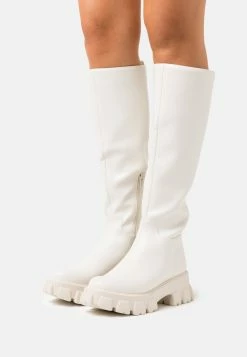 NA-KD Profile Sole Shaft Boots - Bottes À Plateau - Offwhite