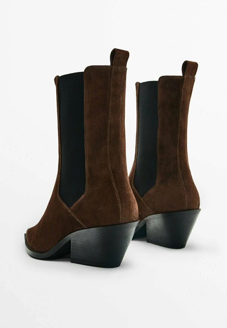 Massimo Dutti Split - Boots À Talons - Dark Brown 5 Massimo Dutti Split - Boots À Talons - Dark Brown – Image 3