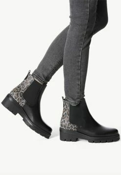 Tamaris Chelsea - Boots À Talons - Black Leopard