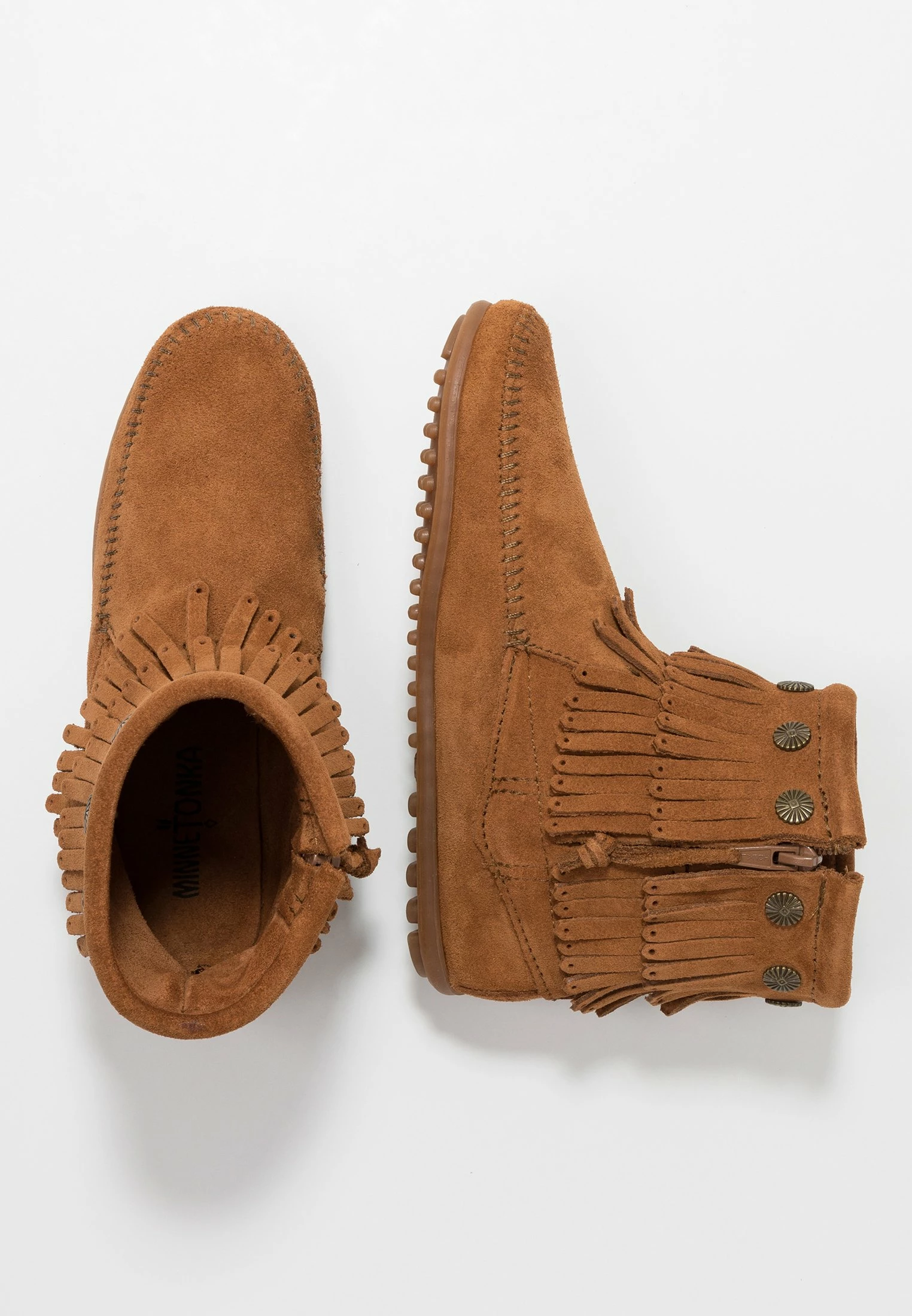 Minnetonka Double Fringe Side Zip - Boots À Talons - Brown 6 Minnetonka Double Fringe Side Zip - Boots À Talons - Brown – Image 4