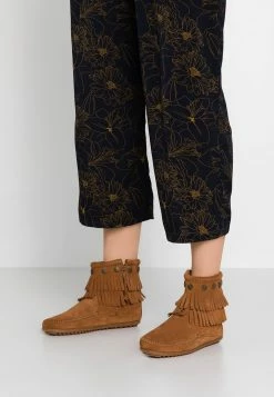 Minnetonka Double Fringe Side Zip - Boots À Talons - Brown