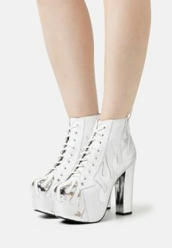 Jeffrey Campbell Lita Flame - Boots À Talons - White/Silver
