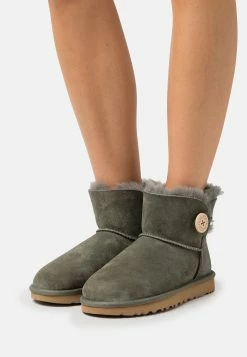 Ugg Mini Bailey Button - Boots À Talons - Forest Night